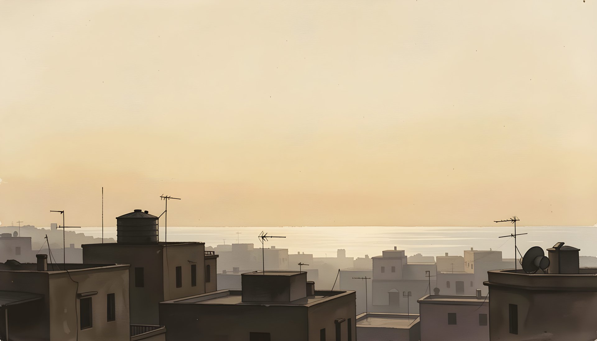 Beirut rooftops at dusk